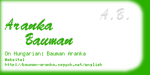aranka bauman business card